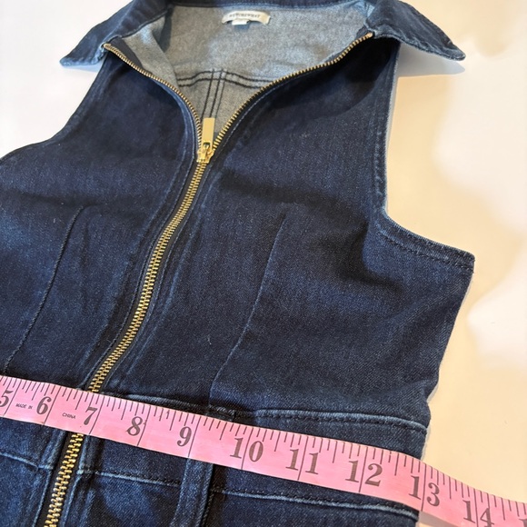 WEWOREWHAT denim sleeveless flare leg Denim Jumpsuit 2 XS - Picture 5 of 7